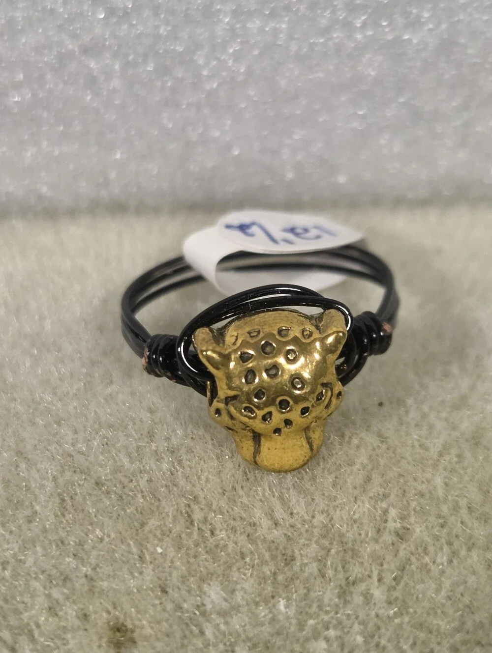 Handcrafted Gold Leopard Head Wire-Wrap Ring - Men's Jewelry
